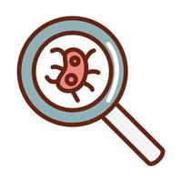 human body anatomy organ health magnified cell research line and fill icon vector