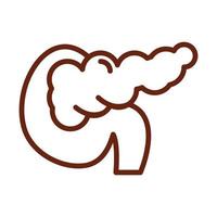 human body pancreas anatomy organ health line icon style vector