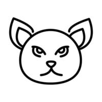 lindo gato cara felino carácter animal línea diseño de icono vector