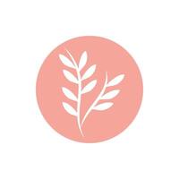branch with leaves block and line style vector