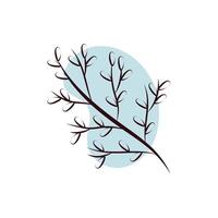 branch with leaves hand draw style vector