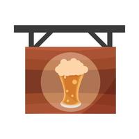 oktoberfest festival hanging wooden singage beer celebration german traditional design vector