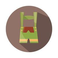 Lederhosen bloque de ropa tradicional bávara e icono plano vector