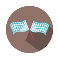 oktoberfest beer festival crossed checkered flags celebration german traditional block and flat icon vector