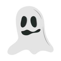 Feliz Halloween personaje fantasma espeluznante truco o trato celebración de fiesta diseño de icono plano vector