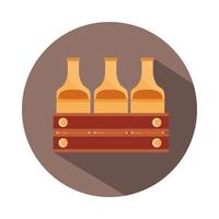 oktoberfest festival bottles beer in box celebration german traditional block and flat icon vector