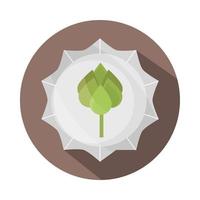ecology leaves foliage nature environment block and flat icon vector