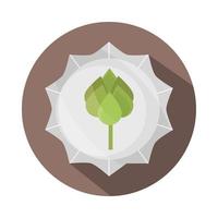 ecología deja follaje naturaleza entorno bloque e icono plano vector