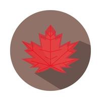 red maple leaf decoration season block and flat icon vector