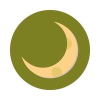 night half moon sky flat and block icon vector