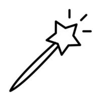 magic wand fantasy spell line icon design vector