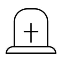 happy halloween gravestone trick or treat party celebration linear icon design vector
