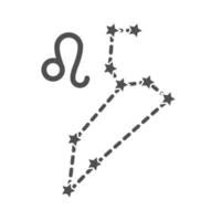 zodiac leo constellation astrological line style icon vector