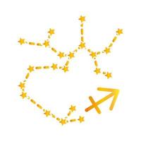 zodiac sagittarius constellation astrological gradient style icon vector