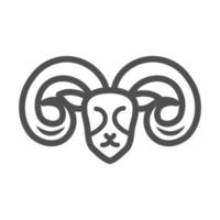 goat head animal portrait white background line style icon vector