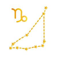 zodíaco capricornio constelación astrológico icono de estilo degradado vector
