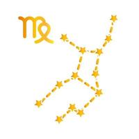 zodiac virgo constellation astrological gradient style icon vector