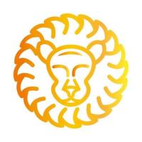 lion head animal over white background gradient style icon vector