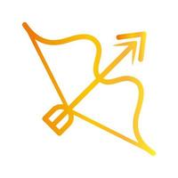 bow and arrow weapon over white background gradient style icon vector