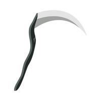 scythe tool steel danger flat icon design vector