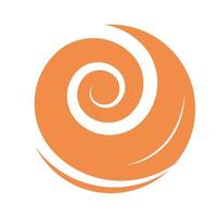 Diseño de icono plano de color naranja remolino abstracto vector
