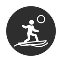 deporte extremo surf bloque de estilo de vida activo e icono plano vector
