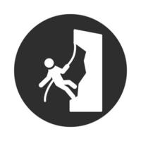 deporte extremo escalada bloque de estilo de vida activo e icono plano vector