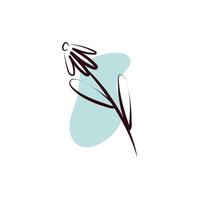 simple line flower vector