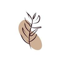 branch with leaves hand draw style vector