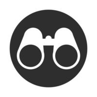 binocular observation look equipment block and flat icon vector