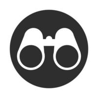 binocular observation look equipment block and flat icon vector