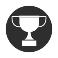 trofeo premio premio éxito bloque e icono plano vector