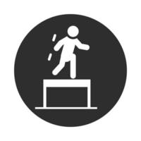 carrera de obstáculos de deporte extremo bloque de estilo de vida activo e icono plano vector