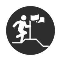 maratón de deportes extremos bloque de estilo de vida activo e icono plano vector