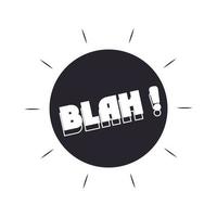 slang bubbles blah expression over white background silhouette icon style vector