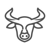 bull head animal portrait white background line style icon vector