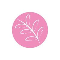 branch with leaves block and line style vector