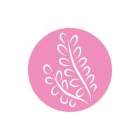 branch with leaves block and line style vector