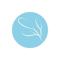 branch with leaves block and line style vector