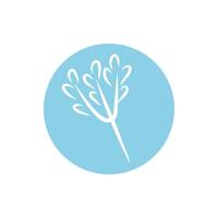 branch with leafs block and line style vector
