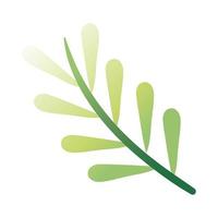 branch with leaves hand draw style icon vector