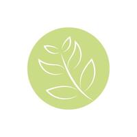 branch with leaves block and line style vector