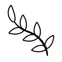 branch with leaves line style icon vector
