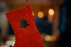 Christmas red stocking. photo