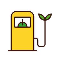 Gas station pump with leaves vector