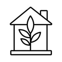 house with leaves icon vector