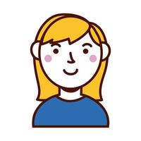 personaje de avatar femenino de mujer rubia vector