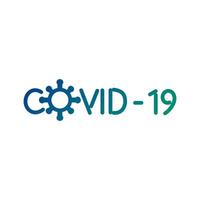 lettering with covid19 virus particle line style vector