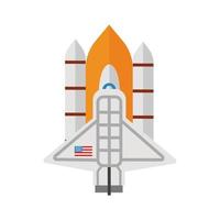 space shuttle usa flat detailed icon vector