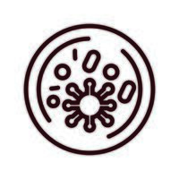 covid19 virus particle in circle line style vector